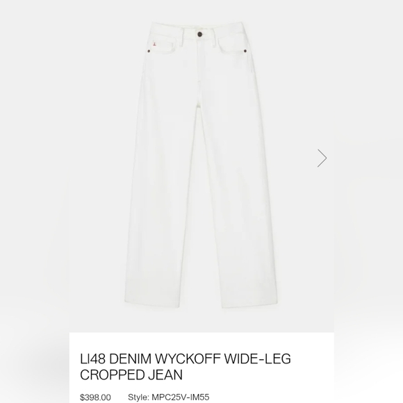 Lafayette 148 New York Womens Wyckoff White Ankle Wide Leg Jeans Denim Size 30 - Picture 3 of 16